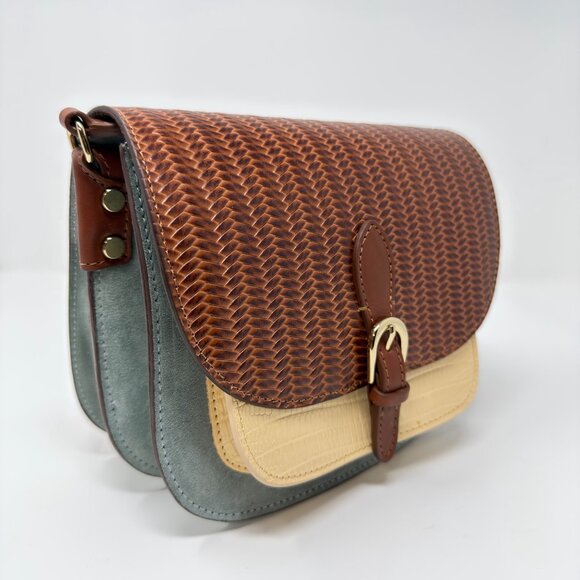 NWB Sézane Romeo Bag Leather Woven Textured Crossbody W/Box&Dust Bag - Picture 3 of 13